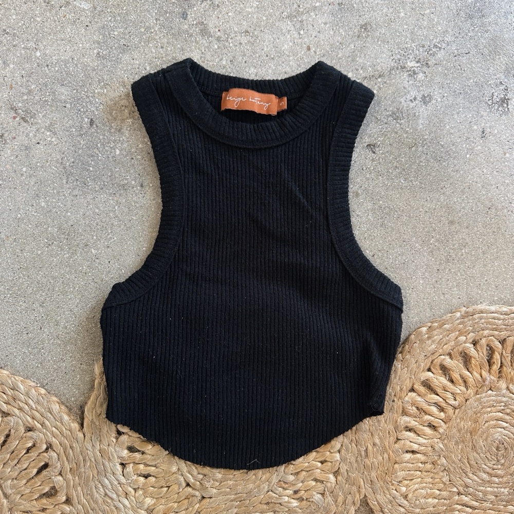 Black Ribbed Tank